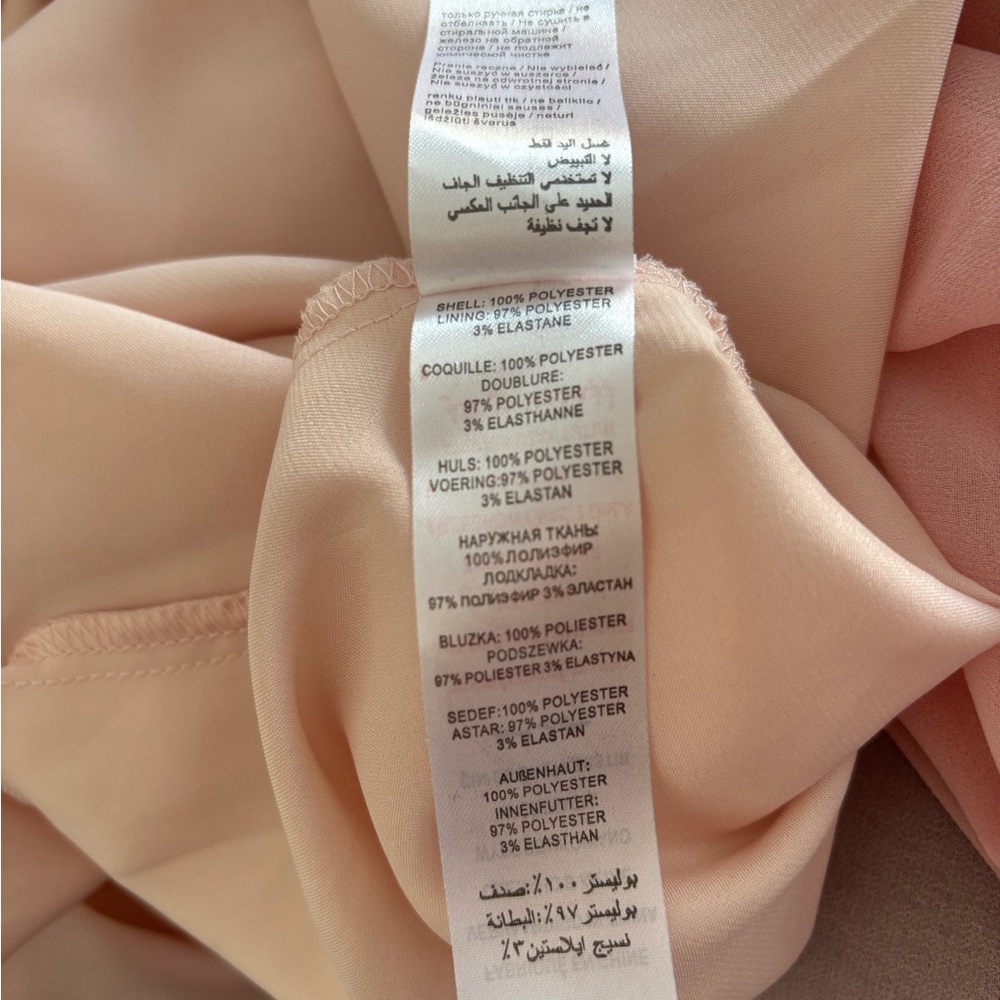 Women’s Little Mistress of London Blush Pink Floral Detail Chiffon Dress Size 8 - Picture 11 of 12